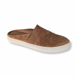 Vince Women's Blair Carmel Tan Suede Open Back Slide Mule Sneaker